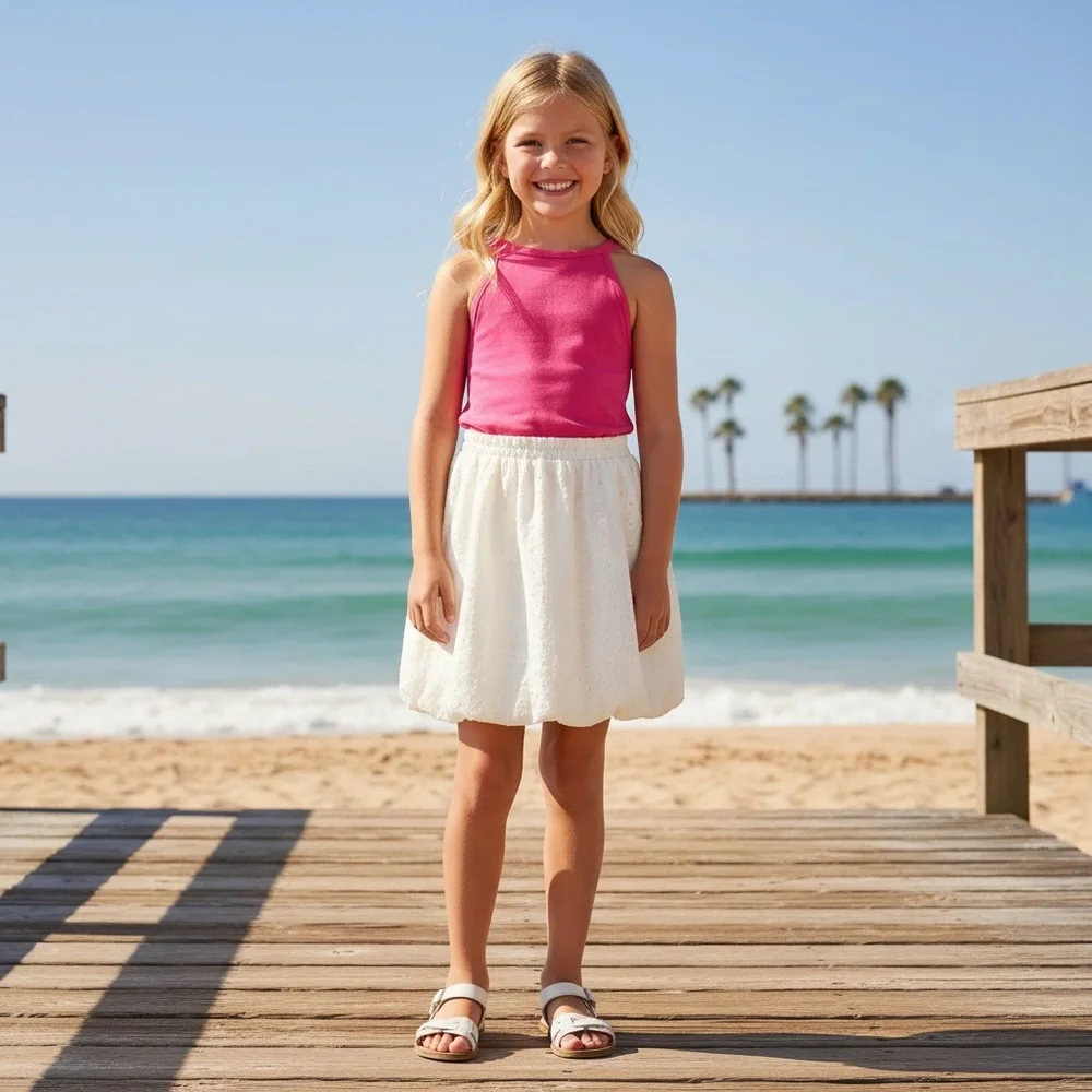 NWT Aqua by‎ Bloomingdales Eyelet Bubble Classic Vacation Summer Resortwear